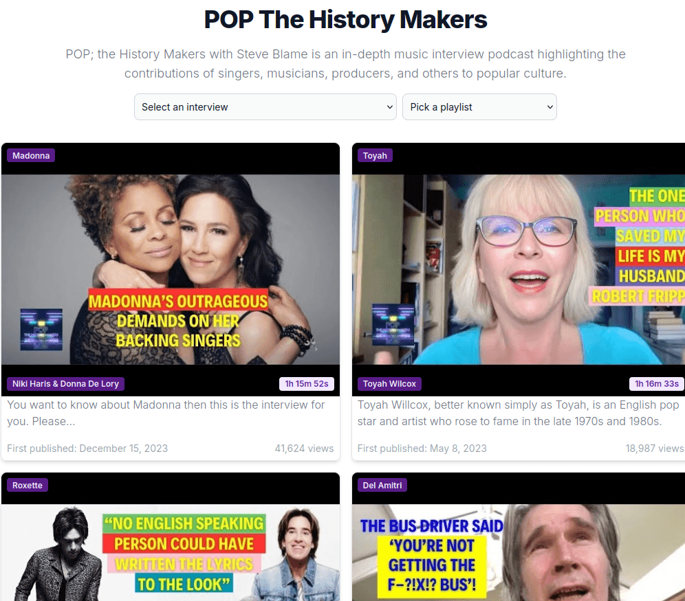 Steve Blames; Pop The History Makers